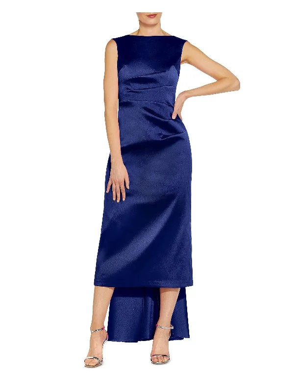 cocktail dress with tulip hem-Womens Bow Side-zip Cocktail and Party Dress