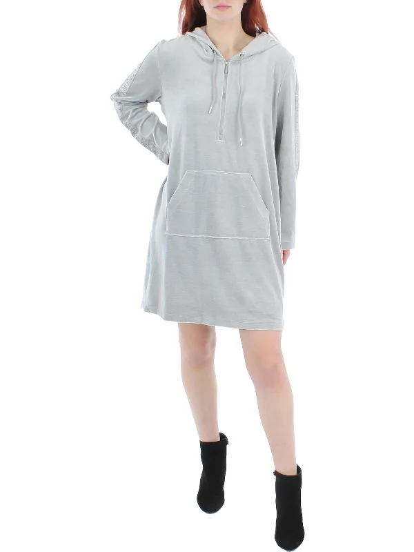 Birthday Party Mini Dress -Womens Velour Mini Sweatshirt Dress