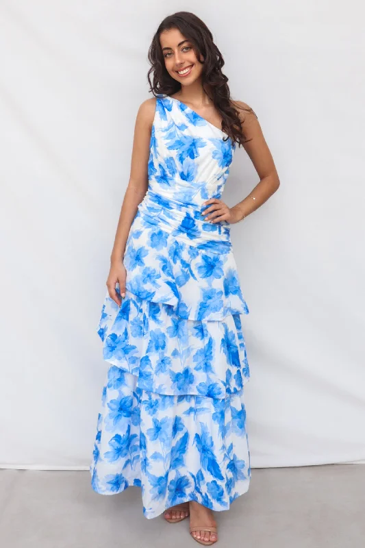 floral detail maxi dress-Antonia Maxi Dress - Blue Floral