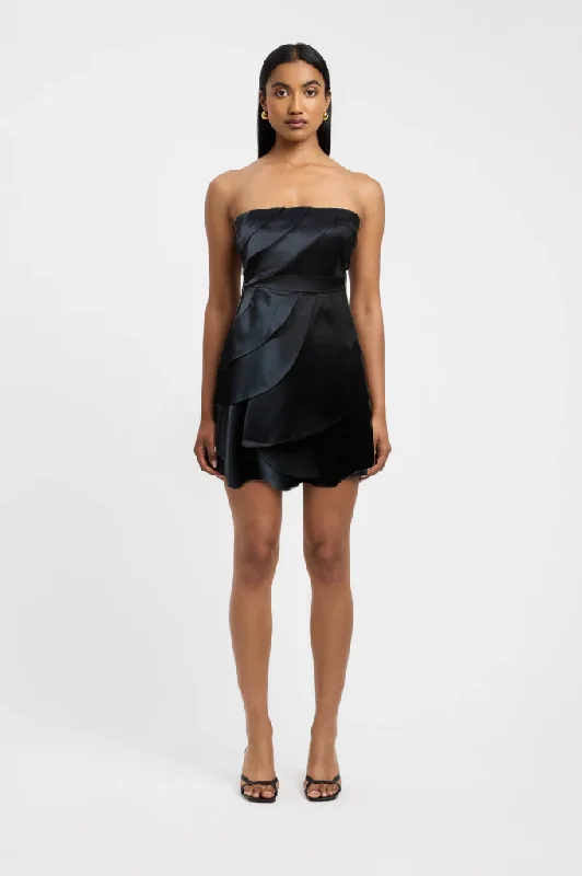 beaded cocktail dress-2 - 5/48 black strapless satin cocktail dress