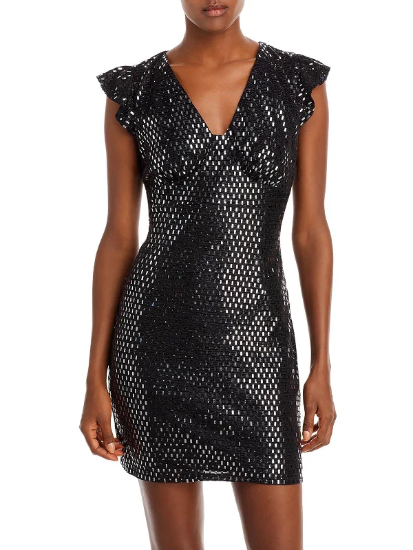 Metallic Mini Dress for a Trendy Look -Womens Metallic Mini Cocktail and Party Dress