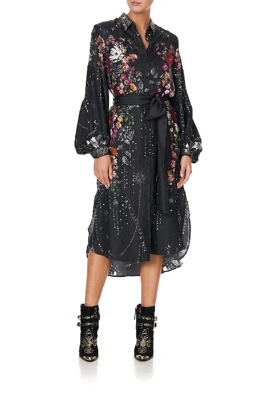 boho tiered midi dress-HIGH LOW MIDI SHIRT DRESS TO THE GYPSY