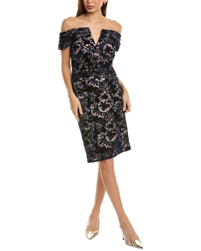 Mini Dress with Cinched Waist -Tadashi Shoji Printed Mini Dress