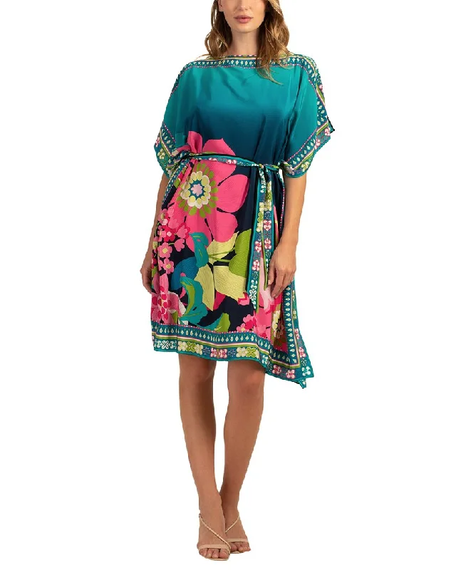 Mini Dress for a Fashionable Street Look -Trina Turk Belted Silk Theordora Mini Dress