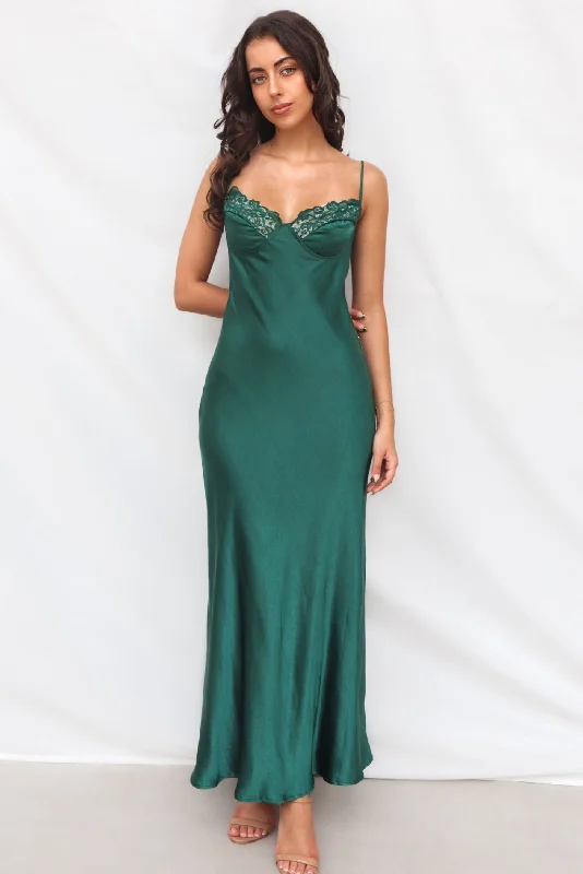 bohemian print maxi dress-Alder Maxi Dress - Emerald