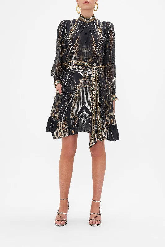 Cozy Long Sleeve Mini Dress -DROP SLEEVE SHIRT DRESS CHAOS IN THE COSMOS