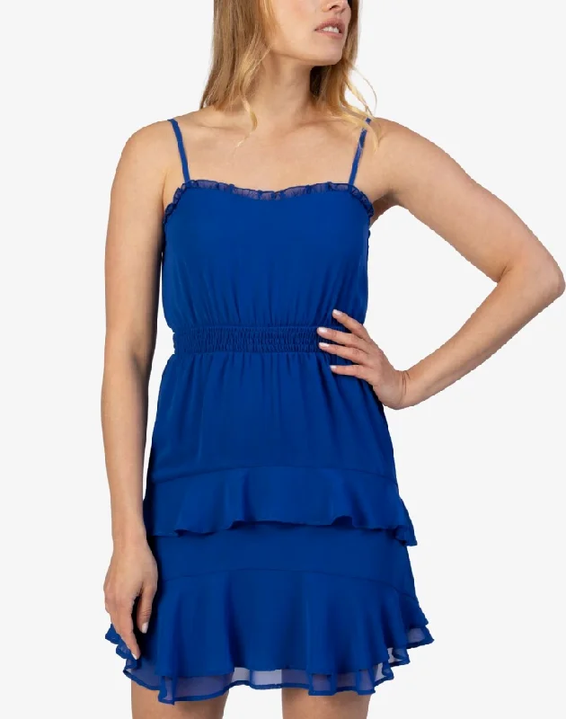 cocktail dress with beaded bodice-XXS - speechless royal blue ruffled party dress