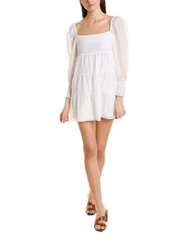 Mini Dress with Button Down Front -alice + olivia Rowen Silk-Blend Mini Dress