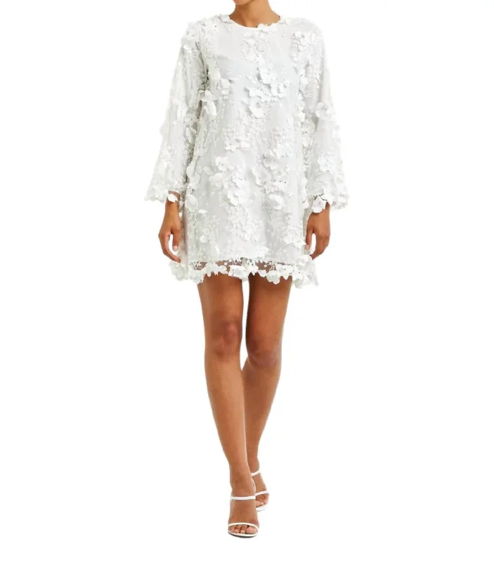 Belted Mini Dress for a Chic Silhouette -Flora Mini Dress In Ivory