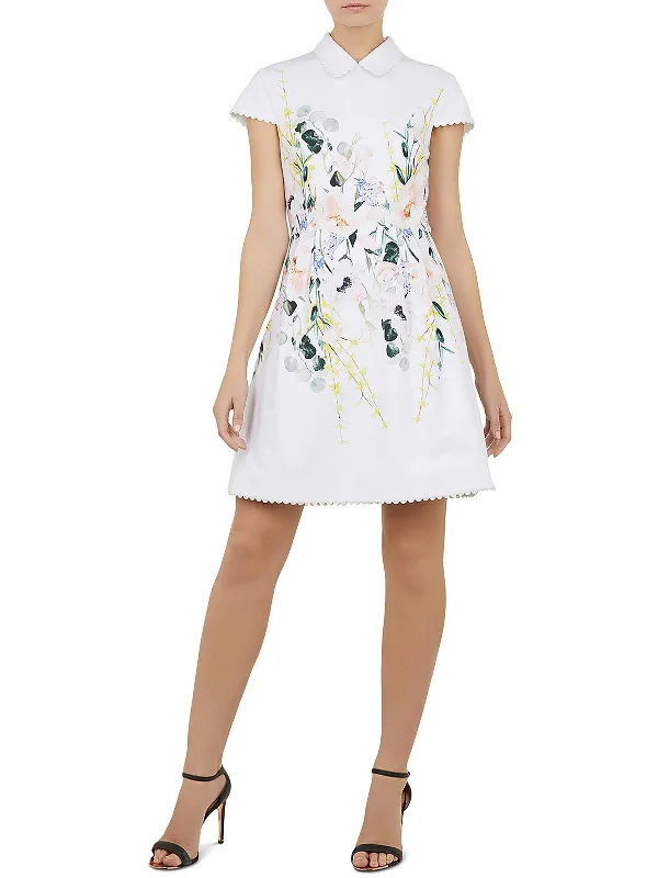 Cute A-Line Mini Dress -Elegance Womens Floral Short Mini Dress