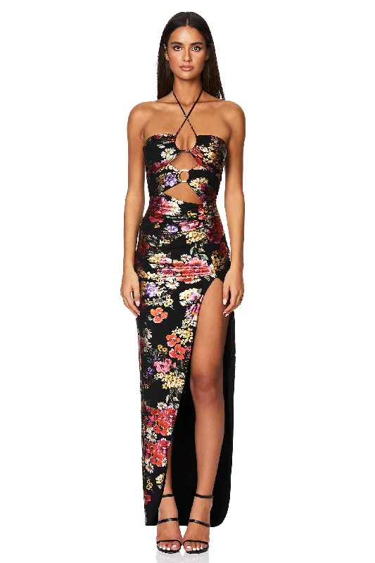 turtleneck casual maxi dress-Nookie Electric Floral Maxi Dress - Floral