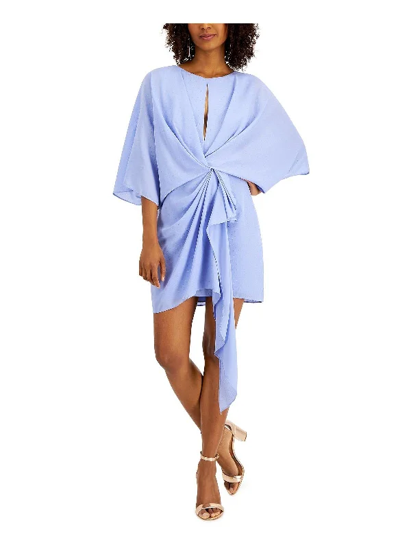 Slit Hem Mini Dress for a Trendy Look -Womens Draped Mini Cocktail and Party Dress