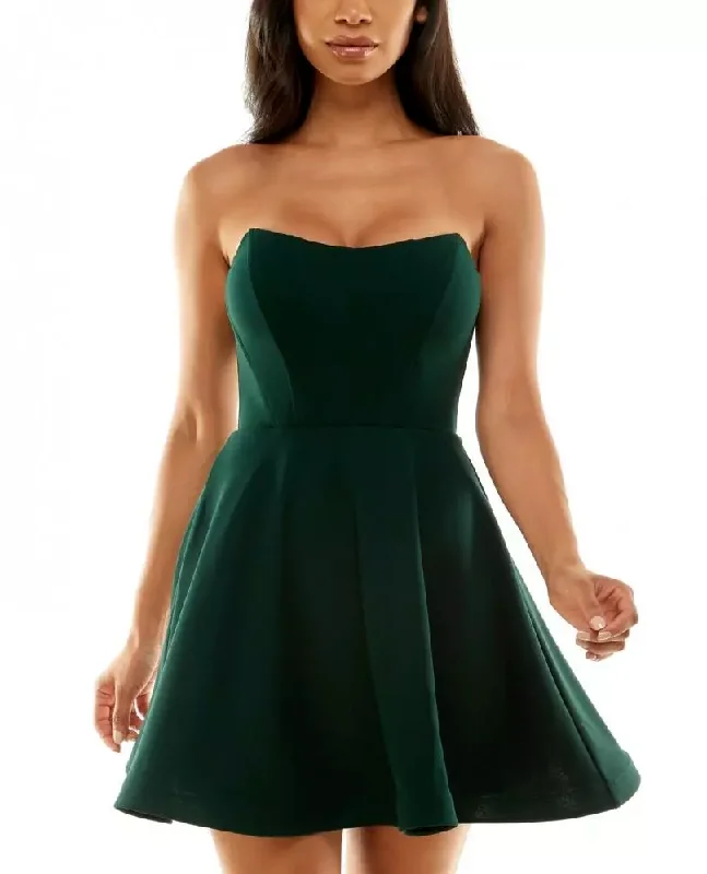 long sleeve cocktail dress-3 - b darlin green strapless corset party dress