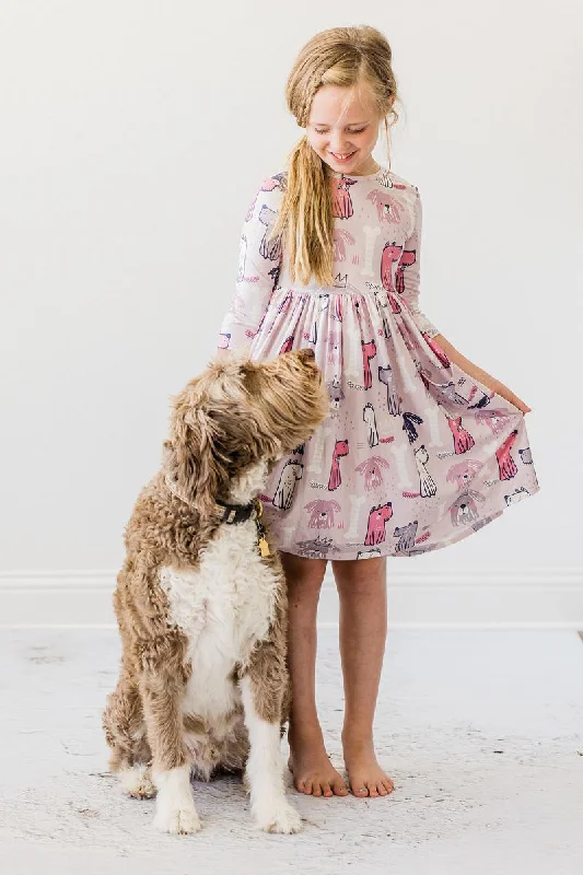 cocktail dress with lace overlay-Puppy Party Pocket Twirl Dress