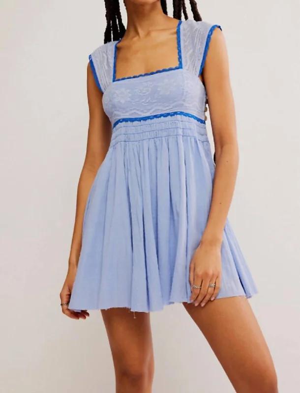 Belted Mini Dress for a Chic Silhouette -Heartland Mini Dress In Blue