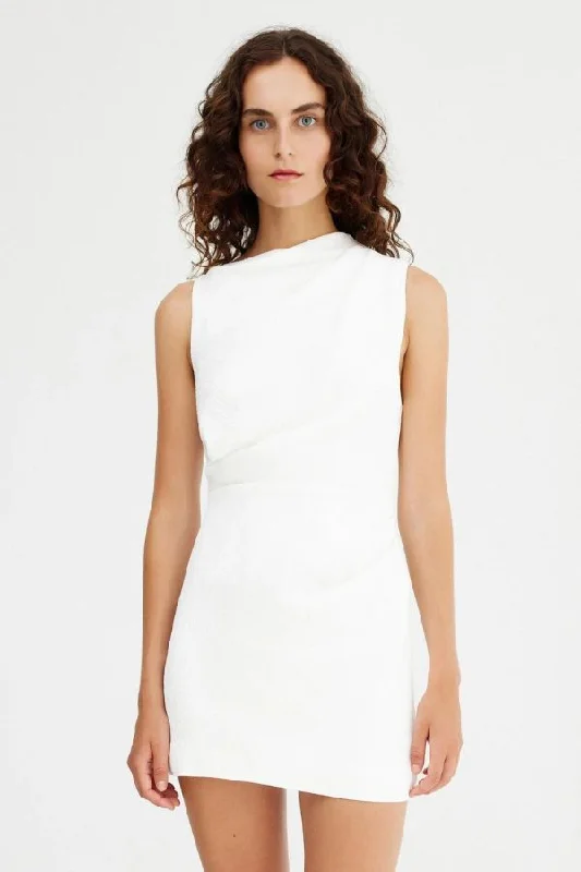 Layered Mini Dress for a Unique Look -Eryn Mini Dress | Ivory