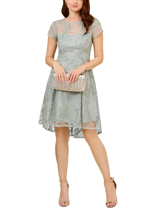 Comfortable Cotton Mini Dress -Womens Sequined Mini Cocktail And Party Dress