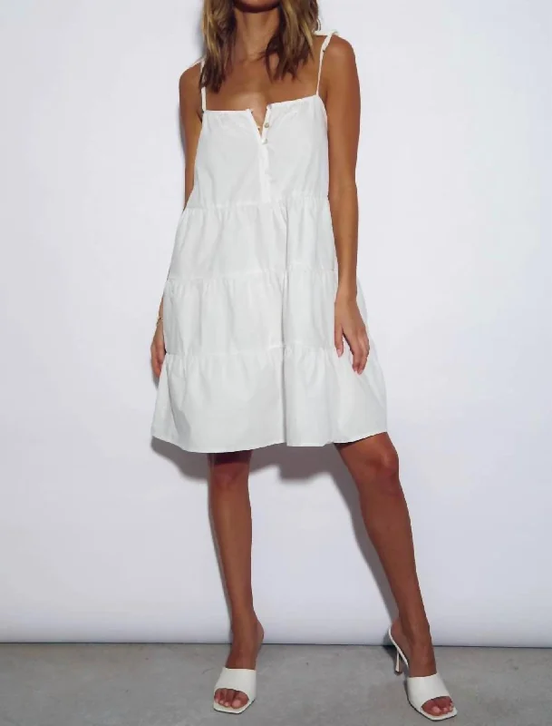 Boho Style Mini Dress -St. Tropez Mini Dress In White