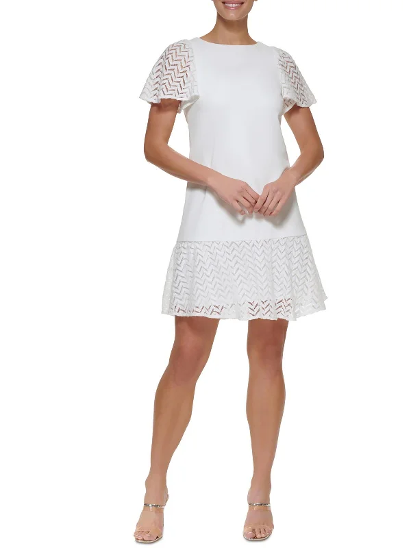 cocktail dress with bell sleeves-Womens Party Short Shift Dress