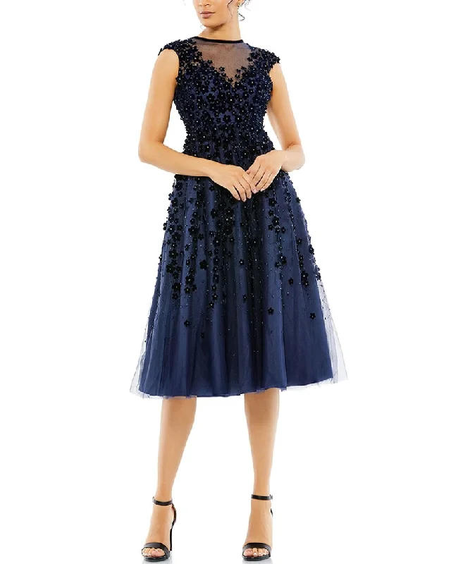 cocktail dress with beaded bodice-Mac Duggal Cocktail Dress