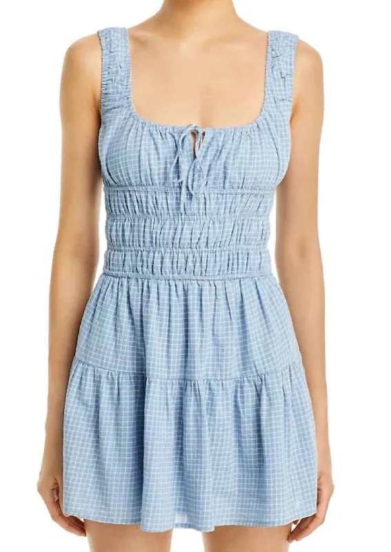 Layered Ruffle Mini Dress -Salt Mini Dress In Chambray