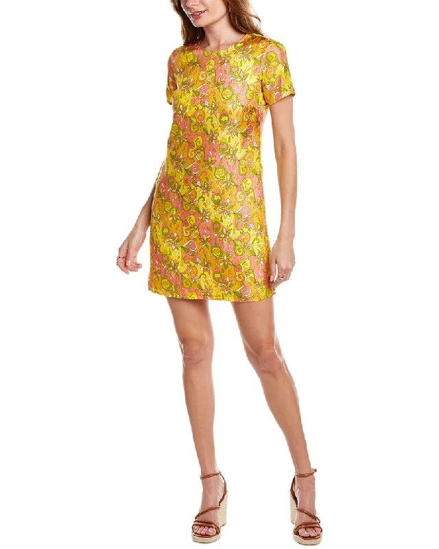 Mini Dress with Statement Sleeves -FLORA BEA NYC Everest Silk-Blend Mini Dress