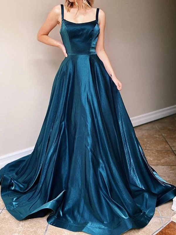 shimmering evening gown-Backless Dark Emerald Green Long Prom, Dark Emerald Green Long Formal Evening