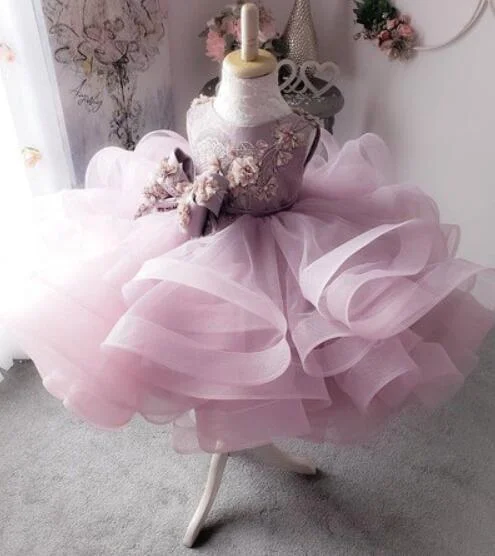 halter neck evening dress-Ball Gown Flower Girl Dresses Pageant Gowns Birthday Gown