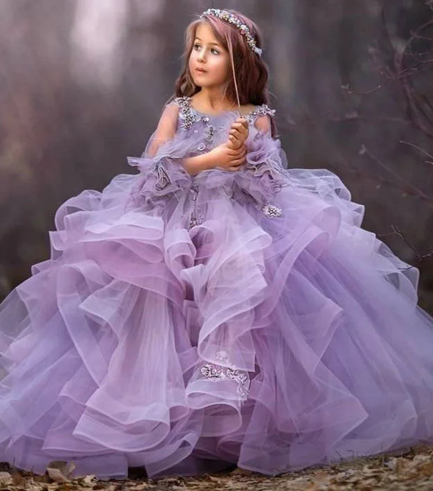 scalloped hem evening gown-Cute Flower Girl Dresses Pageant Gown Birtdhay Dress