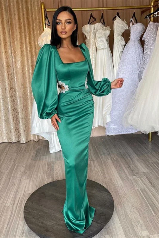 elegant evening dress with sleeves-Long-Sleeved Beauty with Sparkling Rhinestone Detail