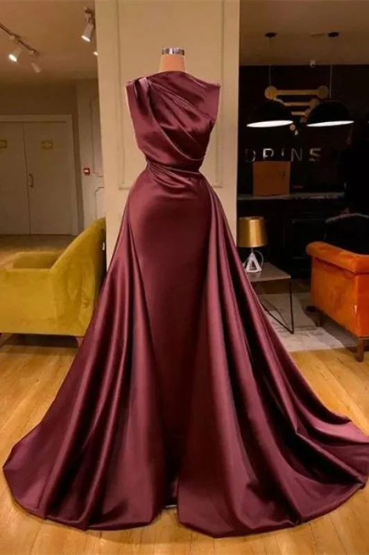 evening dress for prom-Mermaid Burgundy Long Evening Dress