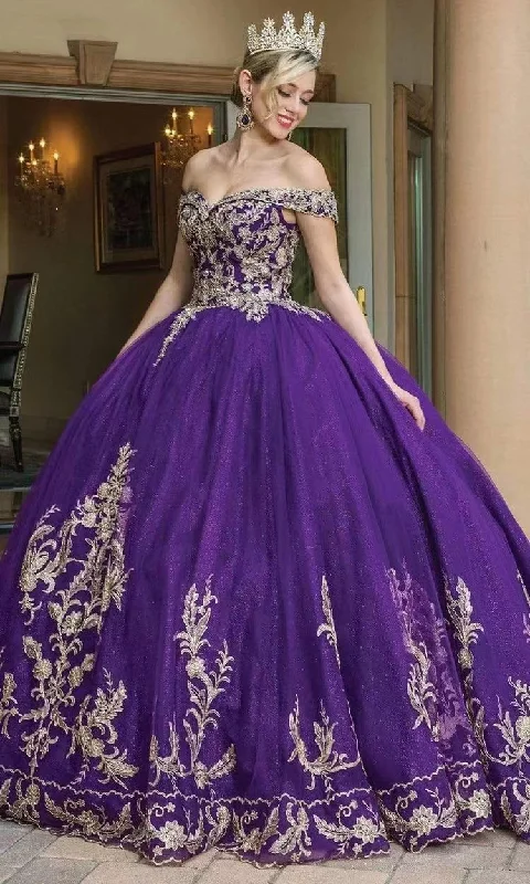 evening gown with high-low hem-Off Shoulder Grape Prom Dresses Pageant Gown