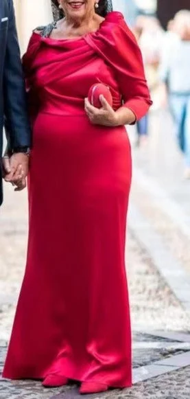 evening dress with fringe-Red Mother of the Bride Dresses Long Length