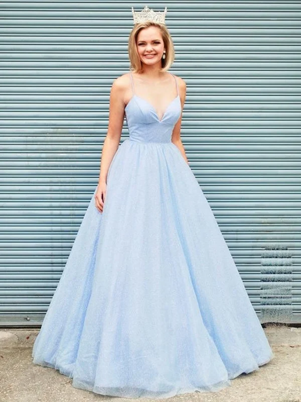 evening dress with shawl-Shiny V Neck Backless Light Blue Long Prom, Open Back Light Blue Formal, Sparkly Blue Evening