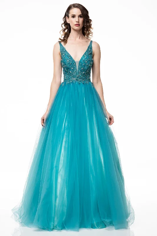 high neck formal evening gown-AN1027