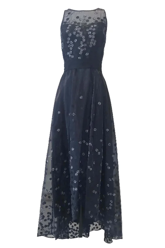 backless evening dress-Rent: Coast London - Black Polkadot Gown