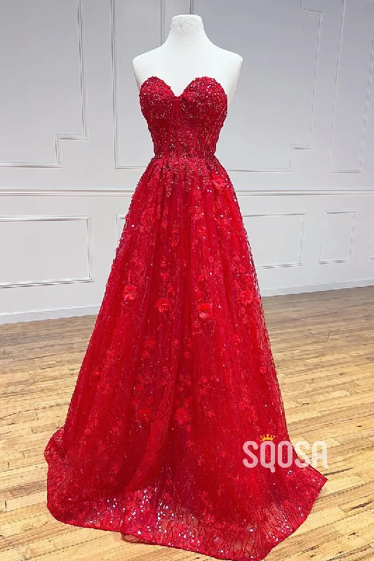 cap sleeve evening gown-A-line Sweetheart Beads Lace Long Prom Dress Sweet 16 QP0996