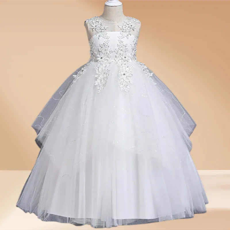 empire waist evening gown-GownLink's Ethereal Elegance Exquisite Formal Communion & Flower Girl Dress GLHLC5