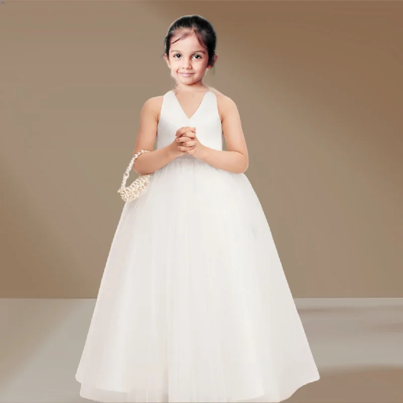 elegant evening gown with beads-GownLink holycommunion Flower Girl Dresses GLHLC10