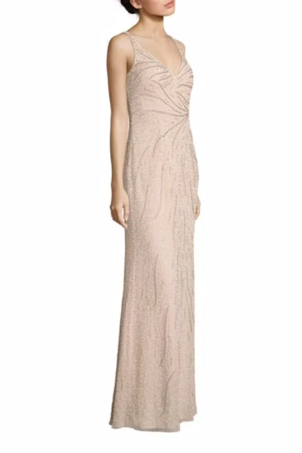 evening dress with ruffles-Rent: Aidan Mattox Sleeveless Beaded Gown