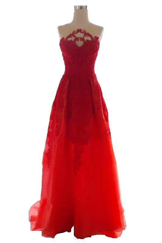 elegant evening attire-Rent : Albert Yanuar - Red Organza Gown