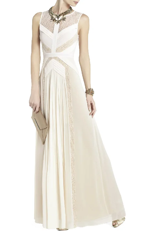 elegant evening gown with beads-Rent: BCBGMaxazria Avi Pleated Gown